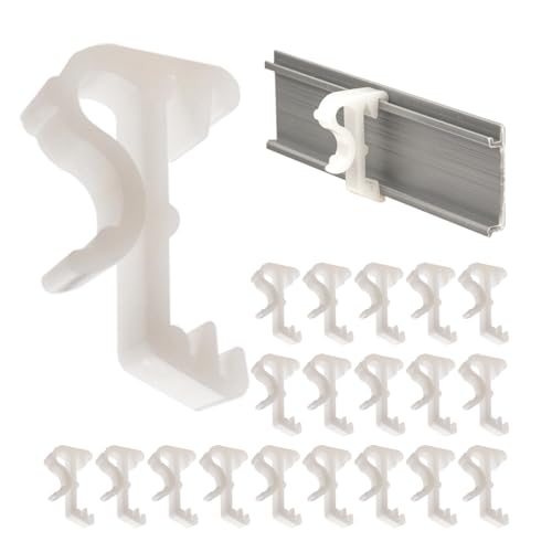 Amazing Drapery Hardware Premium White Plastic Wood Blind Valance Retainer Clips, 20 Pack-UV-Resistant - Ideal for 2-Inch Blinds, Mini Blinds, and as Hidden Valance Clips