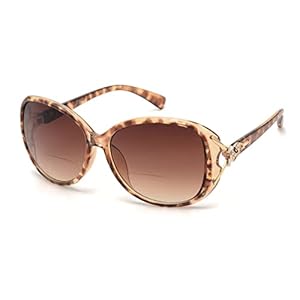 JM Klassisch Bifokal Damen Sonnenbrille Braun +2.5