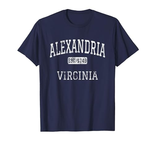 Alexandria Virginia VA Vintage T-Shirt, Men, Navy Blue, Large