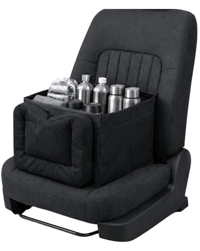 SUKIMA Lab. 車 収納ボックス 大容量32.4L シートボックス【助手席の荷物転落防止】クッションになる 2WAY 折りたたみ 取外し可能 洗える ランバーサポート 全車種対応 軽自動車 SUV ミニバン (標準タイプ)