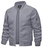 1. Matériel:Coton;Polyester KEFITEVD Veste Décontractée pour Homme Printemps Eté Veste de Travail Manteau Léger avec Poches Zippées,Gris Clair,M
