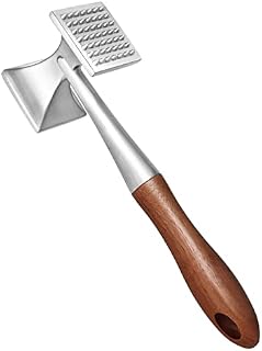 Asdirne Fleischklopfer, Schwer Belastbar Fleischhammer, Steakhammer mit Holzgriff und Lebensmittelechter Zinklegierung, 2 in 1 Fleischklopfer, 26 CM