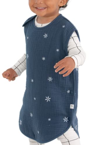 Konny Baby Sleep Sack - Wearable Blanket Sleeping Vest | 6-Layer Cotton Gauze Newborn Essentials Cloths | Tog 1.0 | 6 Months - 5T | (Navy Sparkle, Medium) #TOP14