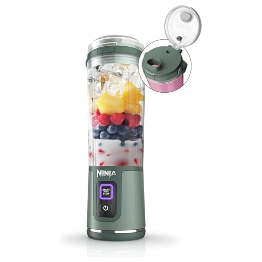 Ninja Blast Portable Cordless Blender (BC151INEM) – 530ml | USB-C Rechargeable | Crushes Ice & Frozen Fruit | BPA Free, Leak-Proof Travel Lid Forest Green