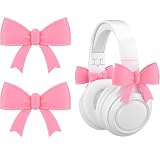 BelleVive Pacco da 2 Accessori per Cuffie con Fiocco Rosa, Fiocchi Stampati in 3D, Accessori Femminili per Cuffie, Regalo di Natale per Gamer Femminili e Streamer