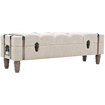 Amazon De Vislone Truhenbank Aufbewahrungsbank Polsterbank Sitzbank Aus Massivholz Und Stahl