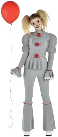 Women's IT Pennywise Clown Costume | Adult Evil Sewer Clown Kille...