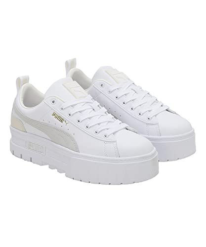 Image of Puma Womens Mayze LTH WN's White-Nimbus Cloud-Team Gold Sneaker - 4 UK (38198313)