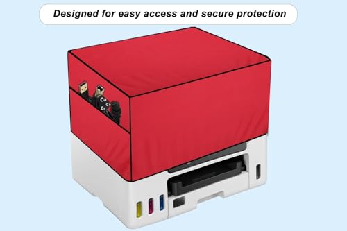 Image of The Furnishing Tree Polyester Waterproof & Dustproof Printer Cover - Compatible with Auto Duplex Laser Brother DCP-L2640DW Printers, Red , Dimensions in DxWxH - ( 40x42x26 CM)