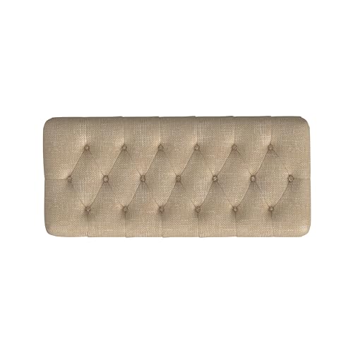 Image of HomePop 40 inch Ainsley Button Tufted Storage Bench - Light Tan Textured Solid