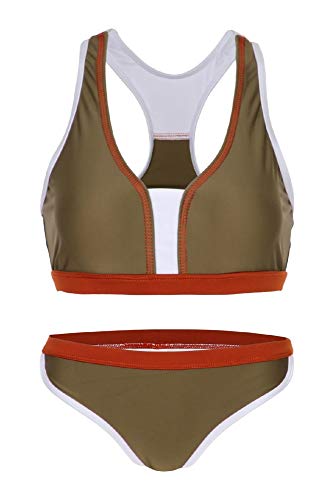 Maillot de bain 2 pièces fille La-V vert fini les irritations à la plage