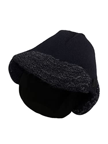 Anlaey Beanie Hats Winter Knitted Fleece Ear Flap Hat Skull Cap Warmer For Men Black #TOP7