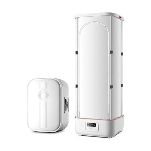 FXLUHAY Máquina de Planchar automática, Plancha de Vapor Vertical inalámbrica automática Plegable con Clip for Eliminar Arrugas, for Ropa, Tela, Vapor de Secado rápido