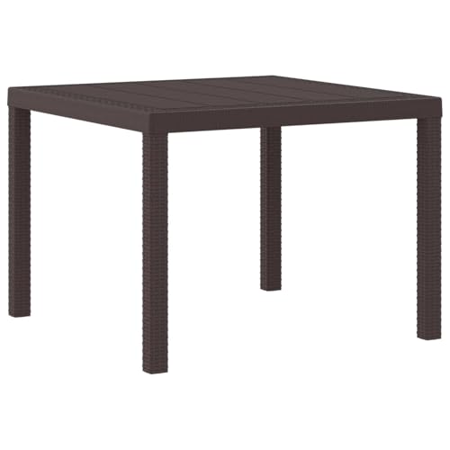 Table de jardin 100x100 polyrotin résistant aux intempéries pour balcon et terrasse robuste