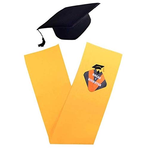 Tiltextil Pack Beca (banda) y Birrete de graduación - Amarillo
