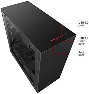 Top view of the NZXT H700 case, showing USB 2.0, USB 3.1 Gen 1, and Audio ports