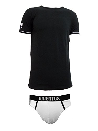 Juventus Coordinato Uomo Slip + t-Shirt Girocollo Cotone Elasticizzato...