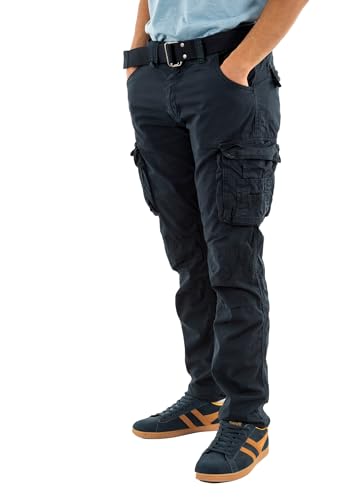 Schott NYC Homme Trranger70 Pantalon Décontracté, Bleu, 34W EU