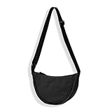 Bolso Bandolera para Mujer, Media Luna Impermeable Bolso Bandolera Nylon, Casual Ligero Bolsa Crossbody Mujer con Correa de Hombro Ajustable