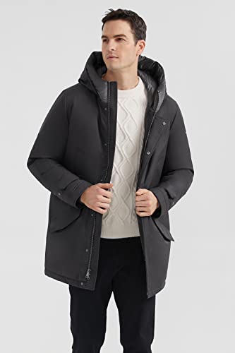 Orolay Men's Mid-Length Down Parka Hooded Puffer Jacket Windproof Winter Coat Darkgrey Xl #TOP3