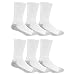 Fruit of the Loom Men's Big-Tall 6 Pair Big & Tall Full Cushion Work Gear Crew Sock Sockshosiery, white, Shoe size 12-16