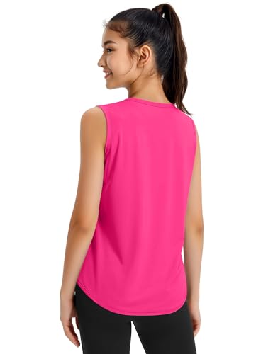 Image of JOCMIC Girls Tank Tops Quick Dry Athletic Sleeveless Shirts UPF50+