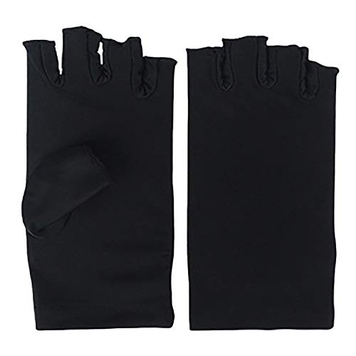 QWEQWE Sunblock Fingerless Gloves Summer Driving Gloves UV Protecting Gloves for Women.-Ultraviolet gloves/black, 19cmx9cm