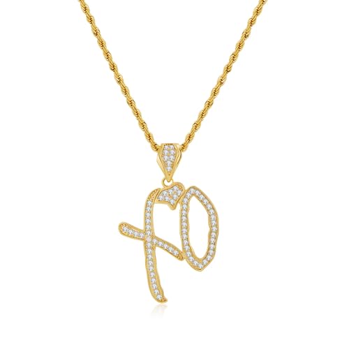 XO Necklace for Men, Gold Necklace Hip Hop Chain with Cubic Zirconia, Iced Out Jewelry, Fashion Statement Necklace, Gifts for Men