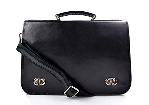 Serviette sac de travail en cuir véritable avec organisateur pour ordinateur et dossiers