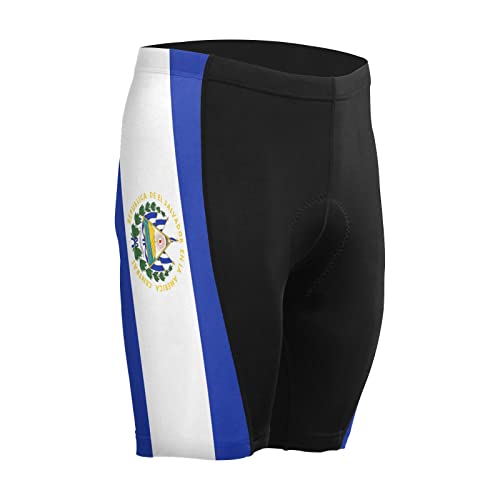 El Salvador Flag Men's Bike Shorts Padded Cycling Bicycle Biking Shorts Tight Multicolor