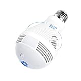 Light Bulb Security Camera, 2K 3MP 360 Panoramic Camera, WiFi Light Socket Security Cameras Indoor O