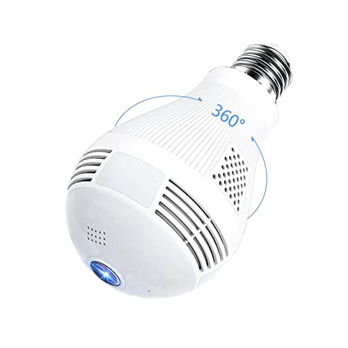 Light Bulb Security Camera, 2K 3Mp 360 Panoramic Camera, Wifi Light Socket Security Cameras Indoor Outdoor Wireless For Home Pet Baby, Two-Way Audio, Motion Detection, Color Night Vision #TOP22