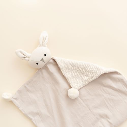 Image of Crane Baby Lovey, Security Blankets for Babies, Ollie The Bunny Security Blanket, Soft 100% Organic Cotton Blanket Bunny Items, Organic Baby Items, Loveys for Babies