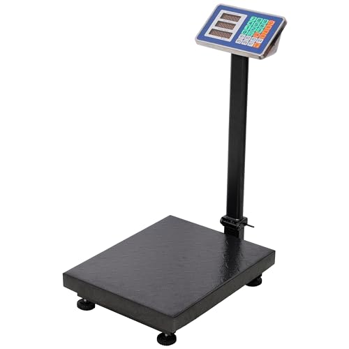 660lbs Capacity Digital Floor Scale with High Accuracy (0.1 lbs), Multi-Functional Computing Scale with LB/KG Conversion, Tare Function, Price Calculator, 90° Foldable Design