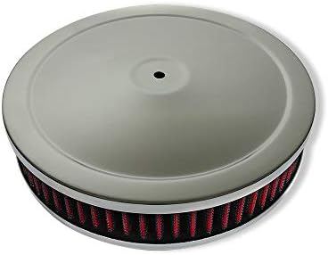 DEMOTOR PERFORMANCE 9"x 2" Chrome Breather Washable Air Filter Cleaner Reusable for Chevy