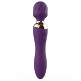 Quiet Powerful 24 Modes Double-Headed Silicone Massage Rod for Women Portable & Handheld Personal Bullet Tool for Quick Relaxation - Purple HC032632