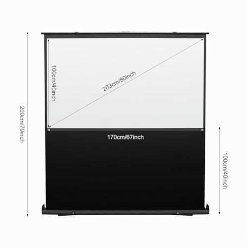 Miniatura 5 de Gramstudio Pantalla De Proyector De Suelo Enrollable, Portátil De Lona Móvil, 170 X 100 Cm, Cine En Casa 16:9 Con 4k 8k Full Hd 3d, Ganancia 1.2, Cine En Casa