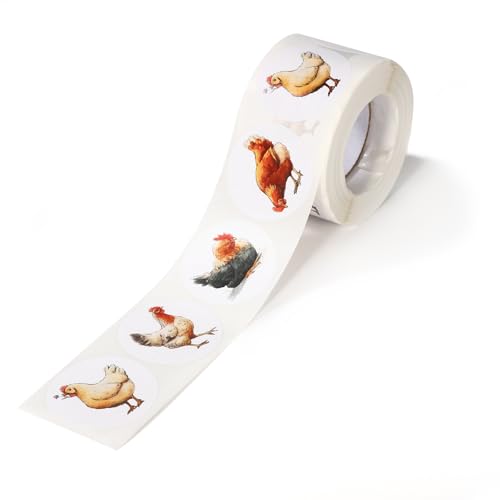 Pegatinas de pollo infantiles redondas lasuroa pegatinas impermeables para botellas de agua 2