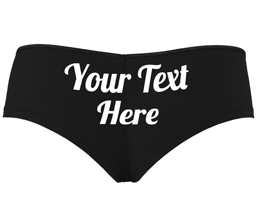 PERSONALIZED your message Black Panties Knaughty naughty knickers boshort (XX-Large)