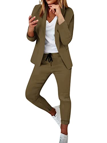 Tailleur femme 2 pièces chic avec blazer ajusté et pantalon de costume de bureau