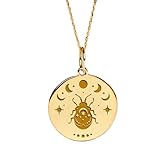 Gems_Hub Collar de plata de ley 925 de 24 mm, cadena de 45,7 cm, collar de escarabajo, colgante de escarabajo, joyería hecha a mano chapada en oro | PEND_FIZA_0130