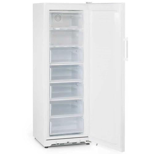 MBH   Congelador vertical profesional de 255 litros con 7 cajones para hostelería. Armario congelador industrial para bar y restaurante.