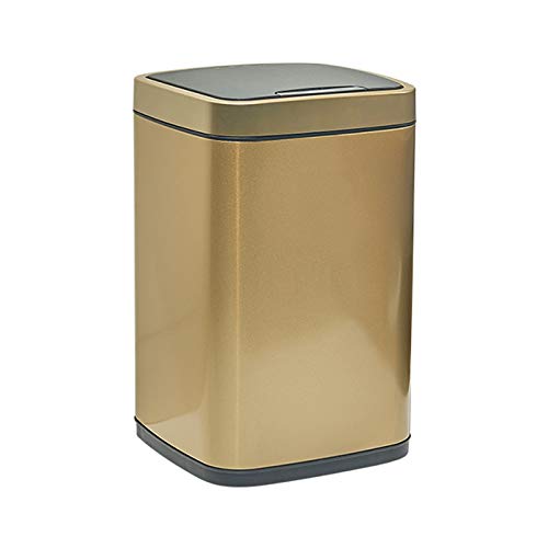 Poubelle carrée automatique 9L en acier inoxydable pour cuisine et salon