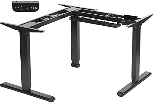 VIVO Electric Motor Sit Standing Height Adjustable Corner 3 Leg Desk Frame, Frame Only, Sit Stand Ergonomic L Frame, DESK-V133E - Thumbnail 2