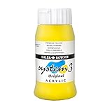 richement pigmenté couleurs Daler Rowney System 3 – Peinture Acrylique 500 ML Jaune Primaire