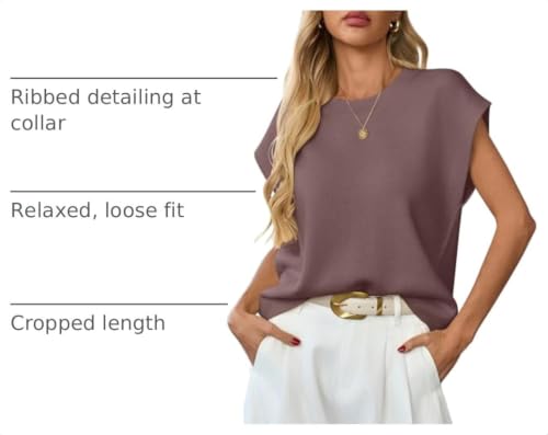 Image of GREAIDEA Womens Sweater Vest Cap Sleeve Business Casual Tops Work Shirts