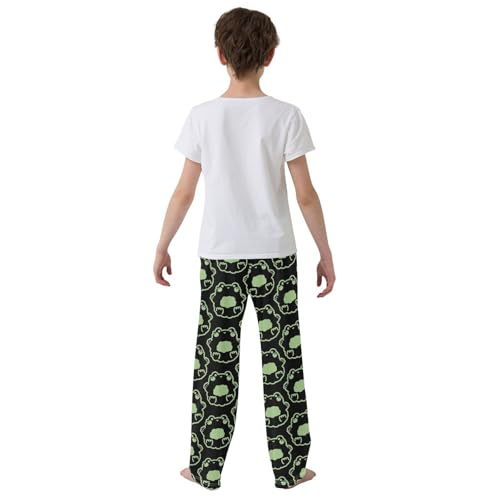 Boys' Pants Cute Frogs Doll Green Line Long Bottoms Jogger Pants Elastic Waist Trousers with Pockets S-XL3