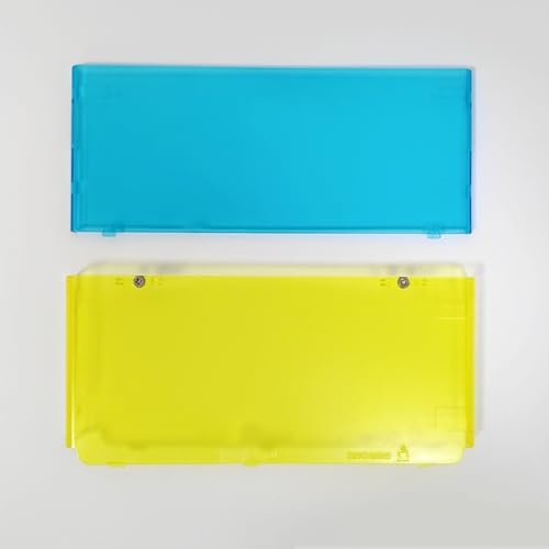 Image of Front Back Housing Shell Case Cover Top /Bottom Faceplate Plates Replacement for Nintendo New 3DS Console (Transparent Blue+Transparent Yellow)