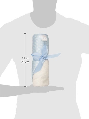 Image of SwaddleDesigns Cotton Terry Velour Hooded Towel for Baby /Toddler, Absorbent with Satin Trim, Absorbent with Satin Trim, Pastel Blue Mini Mod Circles
