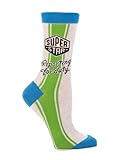 Blue Q Socks, Women's Crew, Super Star Reporting For Duty, Green, One Size